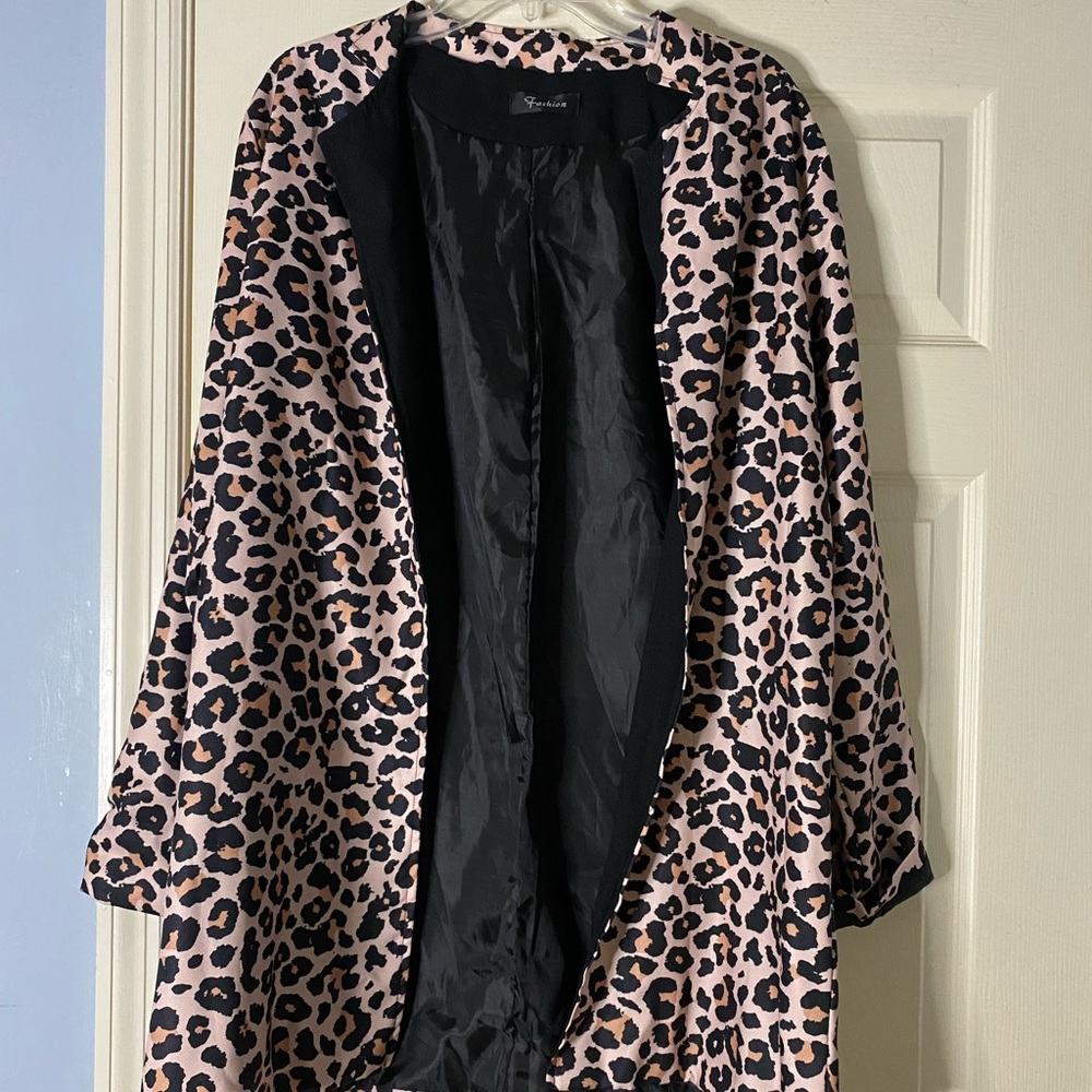 White pink, leopard dress coat